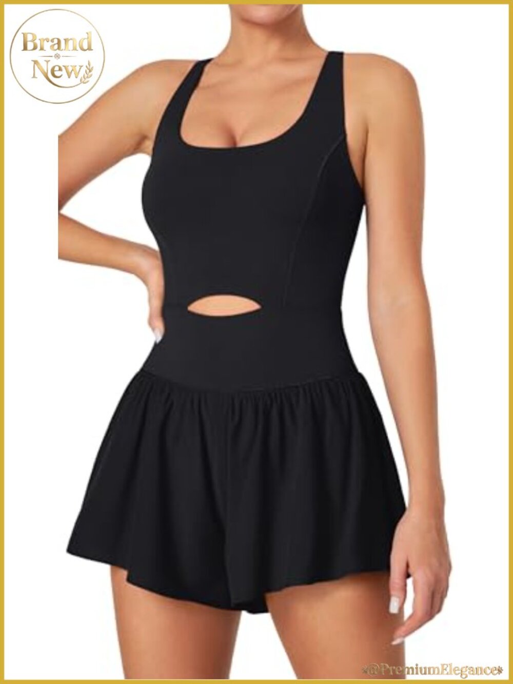 Tummy Control Athletic Romper with Built-in Bra for Women